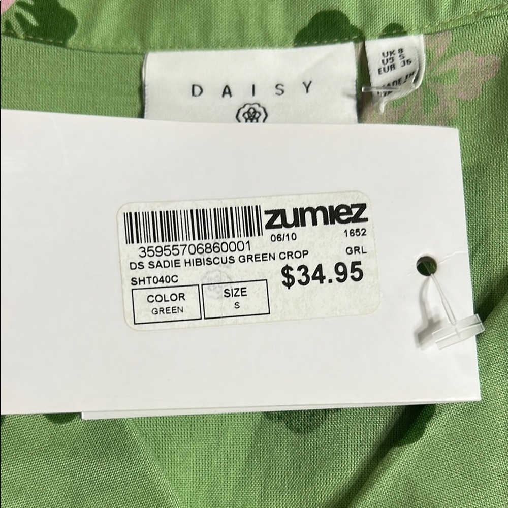 Daisy Street Women’s Green Cropped Shirt - Picture 5 of 6